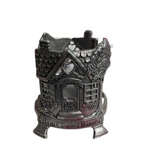 Vintage Yankee Pewter Jar Candle Holder Home Sweet Home Carson 1996